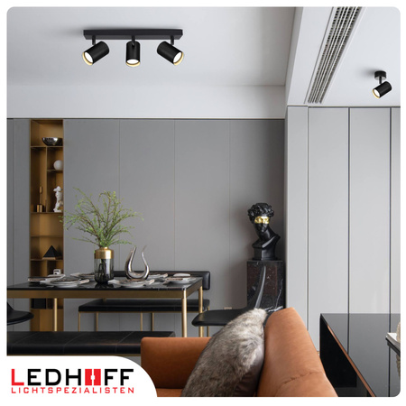 Lampa sufitowa Kinkiet potrójny GU10 czarny LINEA