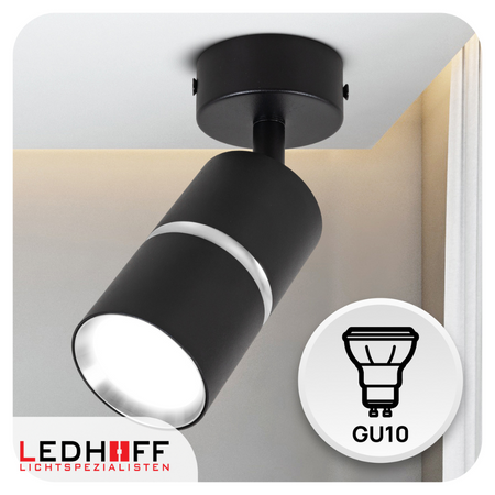 Kinkiet sufitowy pojedynczy SPOT GU10 czarny srebrny