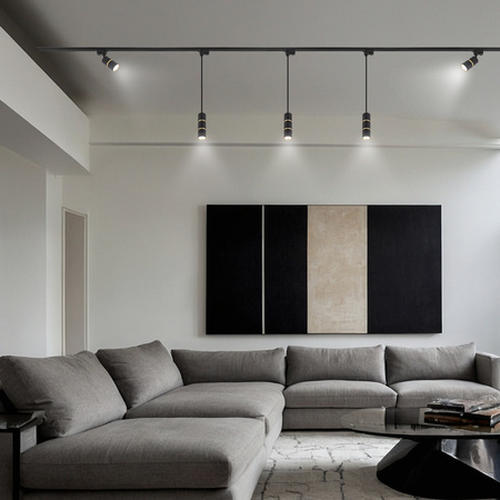 Oświetlenie szynowe czarny złoty 4x lampa GU10 szyna 2m