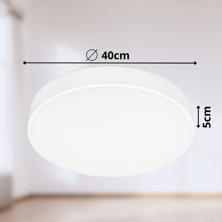 Plafon sufitowy LED biały 40cm - wysoka wydajność świetlna 100lm/W