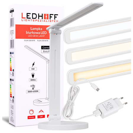 Lampka biurkowa LED biała 5W + Timer