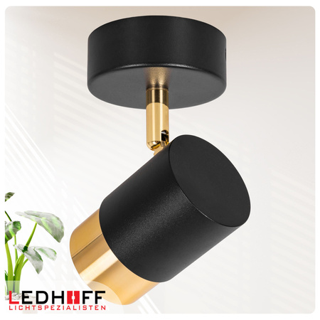 Kinkiet sufitowy pojedynczy SPOT GU10 czarny złoty