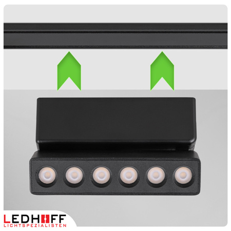 Lampa LED reflektor do szyny magnetycznej 6W punktowa CZARNA 4000K oprawa regulowana