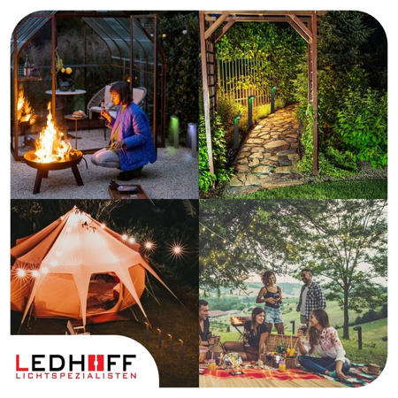 3x Lampa ogrodowa LED stojąca słupek wbijany SMART RGB