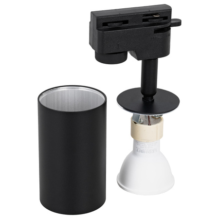 Oświetlenie szynowe czarne 3x GU10 szyna 1m