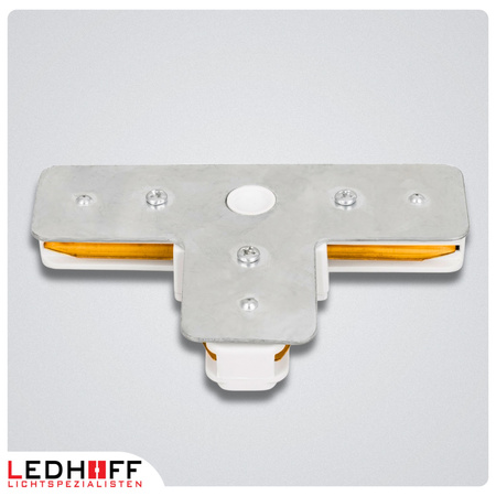 Łącznik trójnik typu "T" do szyn oświetleniowych LED biały szynoprzewodu listwy