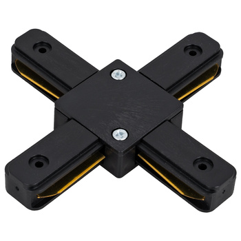 Łącznik krzyżowy do szyn oświetleniowych LED typ X czarny