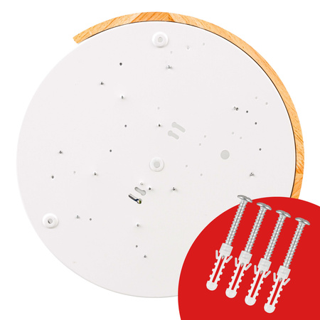 Plafon sufitowy LED biały metal + DREWNO 30cm WOODLINE