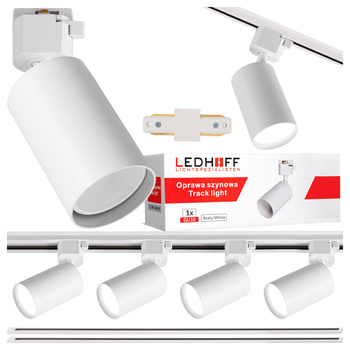 Oświetlenie szynowe białe reflektor GU10 x4 szyna 2m