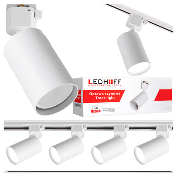 Oświetlenie szynowe białe reflektor GU10 x4 szyna 2m