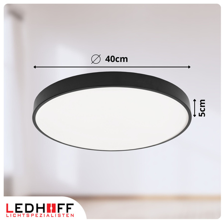 Plafon sufitowy LED czarny 40cm
