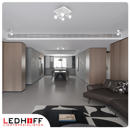 Lampa sufitowa Kinkiet poczwórny kwadrat GU10 biały LINEA