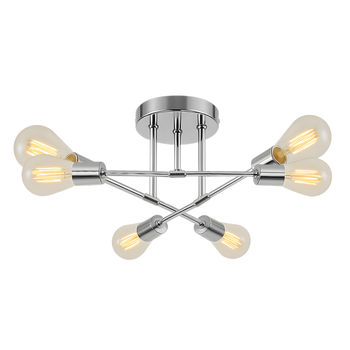 Lampa sufitowa czarno-złota metalowa E27 ozdobna 6-punktowa loft Trinity
