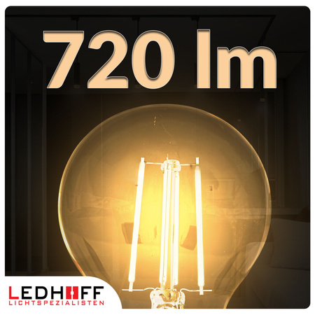 Żarówka LED E27 filamentowa 6W 720lm ciepła biała ozdobna