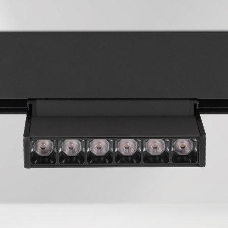 ZESTAW M20 4x Ruchoma lampa soczewkowa punktowa LED 6W 11cm czarna 3 BARWY ŚWIATŁA + szyna magnetyczna 1m