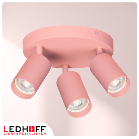 Lampa sufitowa do pokoju dziecka Kinkiet potrójny GU10 różowy LUMIO