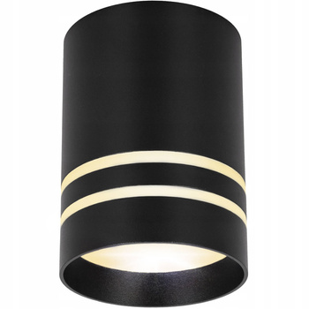 Oprawa sufitowa natynkowa Tuba LED GU10 okrągła czarna