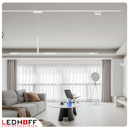 Oświetlenie szynowe magnetyczne ZESTAW listwa 1m + 3x lampa wisząca TUBA LED biała