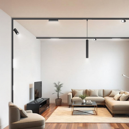 Szyna oświetleniowa LED natynkowa szynoprzewód magnetyczny 2m CZARNA 200cm M20