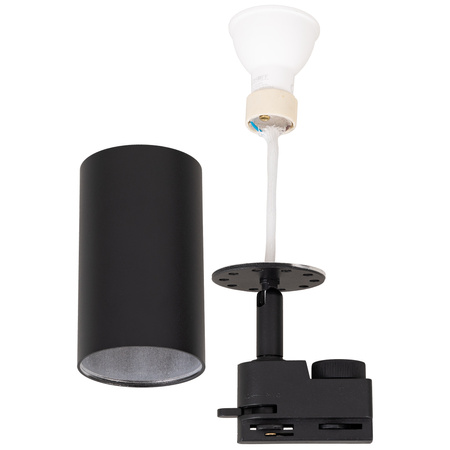 Zestaw Oświetlenie szynowe 4x lampa GU10 listwa 2m CZARNA złota SZYNA LED