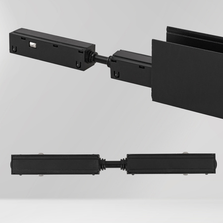 Łącznik prosty do szyny magnetycznej M20 złączka zasilająca czarna