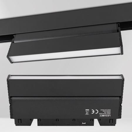 ZESTAW M20 2x Ruchoma lampa liniowa LED 12W 22cm czarna 3 BARWY ŚWIATŁA + szyna magnetyczna 1m