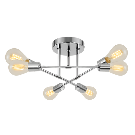 Lampa sufitowa czarno-złota metalowa E27 ozdobna 6-punktowa loft Trinity