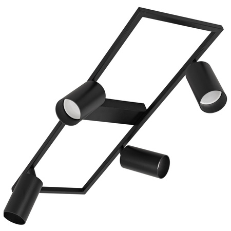 Kinkiet sufitowy Lampa poczwórna SPOT GU10 czarny prostokąt QUADRO
