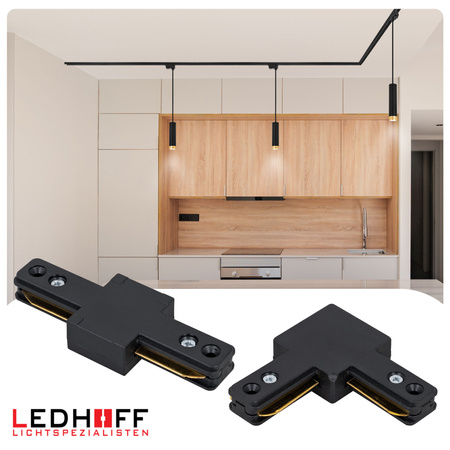 Oświetlenie szynowe czarny złoty 4x lampa wisząca 150cm GU10 szyna 2m