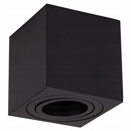 Oprawa sufitowa natynkowa Tuba kwadratowa GU10 czarna