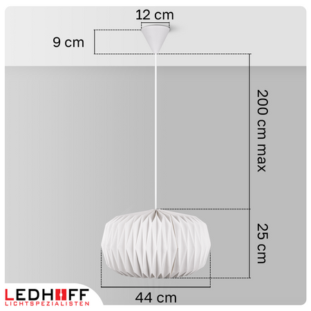 Lampa wisząca biała papierowa E27 do pokoju dziecka salonu DUŻA