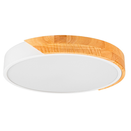 Plafon sufitowy LED biały metal + DREWNO 50cm WOODLINE