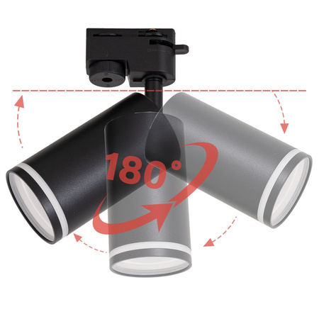 Zestaw oświetlenie szynowe 3x 1m + 5x lampa GU10 listwa CZARNY szynoprzewód