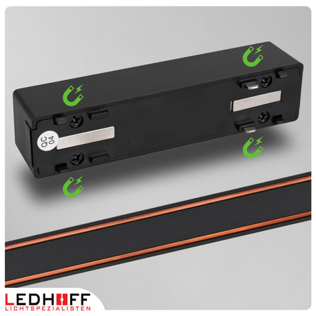 Oświetlenie szynowe magnetyczne ZESTAW listwa 1m + 3x lampa wisząca TUBA LED czarna