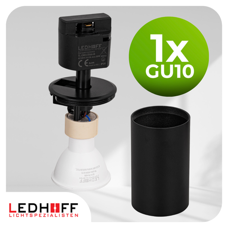 Reflektor szynowy czarny GU10 lampa na szynoprzewód