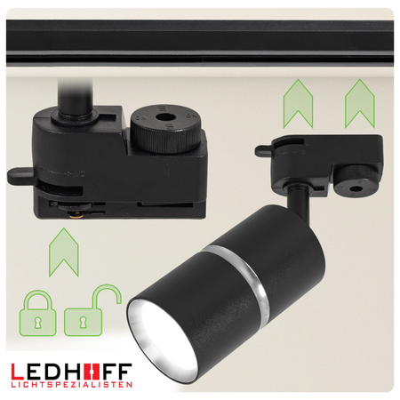 Oświetlenie szynowe czarny srebrny 4x lampa GU10 szyna 2m