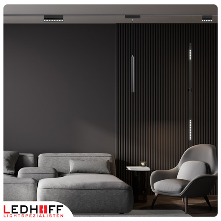 Oświetlenie szynowe magnetyczne ZESTAW listwa 1m + 3x lampa LED CZARNA