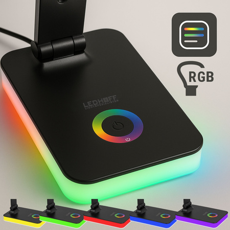Lampka biurkowa LED czarna 5W + światło RGB + port USB