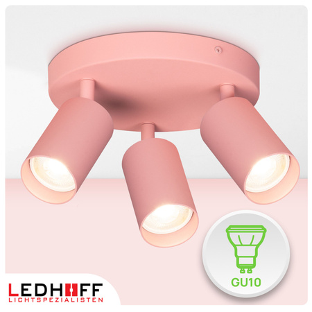 Lampa sufitowa do pokoju dziecka Kinkiet potrójny GU10 różowy LUMIO