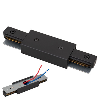 Łącznik prosty z zasilaniem do szyn oświetleniowych LED czarny