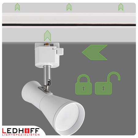 Oświetlenie szynowe białe reflektor GU10 x5 szyna 2m