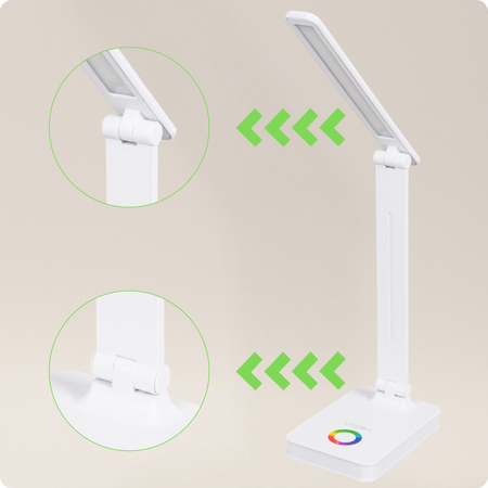Lampka biurkowa LED biała 5W + światło RGB + USB