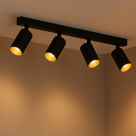 Lampa sufitowa Kinkiet natynkowy LED 4x GU10 czarno-złoty SPOT