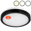 Plafon LED Lampa sufitowa 22cm 3 barwy światła IP65 czarna