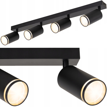 Kinkiet sufitowy poczwórny Spot GU10 czarny