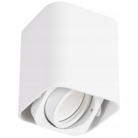 Oprawa sufitowa natynkowa Tuba kwadratowa GU10 biała RUCHOMA