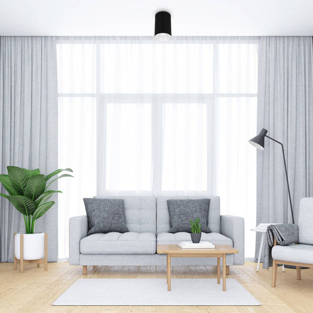 Oprawa sufitowa natynkowa Tuba GU10 okrągła czarno-biała