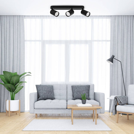 Kinkiet sufitowy potrójny Spot GU10 czarny