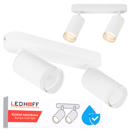 Kinkiet sufitowy podwójny SPOT 2xGU10 biały wodoodporny