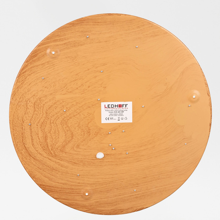 Plafon sufitowy LED 40cm z drewnianym wzorem